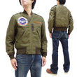 Load image into Gallery viewer, Buzz Rickson Jacket Men's Cotton L-2 Flight Jacket L2 Unfilled Bomber Jacket with Patches and Print BR15411 Olive Drab