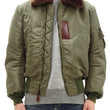 Load image into Gallery viewer, Buzz Rickson Jacket BR15566 Men's USAF B-15B Flight Jacket B15B Bomber Jacket with Mouton Fur Collar Olive