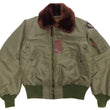 Load image into Gallery viewer, Buzz Rickson Jacket BR15566 Men's USAF B-15B Flight Jacket B15B Bomber Jacket with Mouton Fur Collar Olive