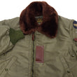 Load image into Gallery viewer, Buzz Rickson Jacket BR15566 Men's USAF B-15B Flight Jacket B15B Bomber Jacket with Mouton Fur Collar Olive