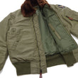 Load image into Gallery viewer, Buzz Rickson Jacket BR15566 Men's USAF B-15B Flight Jacket B15B Bomber Jacket with Mouton Fur Collar Olive