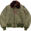 Load image into Gallery viewer, Buzz Rickson Jacket BR15566 Men's USAF B-15B Flight Jacket B15B Bomber Jacket with Mouton Fur Collar Olive