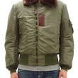 Load image into Gallery viewer, Buzz Rickson Jacket BR15566 Men's USAF B-15B Flight Jacket B15B Bomber Jacket with Mouton Fur Collar Olive