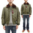 Load image into Gallery viewer, Buzz Rickson Jacket BR15566 Men's USAF B-15B Flight Jacket B15B Bomber Jacket with Mouton Fur Collar Olive
