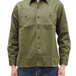 Load image into Gallery viewer, Buzz Rickson Herringbone Shirt Men's Casual Long Sleeve Plain HBT Button Up Work Shirt BR29390 149 Olive