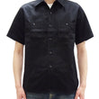 Load image into Gallery viewer, Buzz Rickson Herringbone Work Shirt - Men's Casual Military-Inspired Solid HBT Short-Sleeve Button-Up Shirt BR39530 119) Black