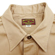 Load image into Gallery viewer, Buzz Rickson Herringbone Work Shirt - Men's Casual Military-Inspired Solid HBT Short-Sleeve Button-Up Shirt BR39530 133) Beige