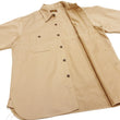 Load image into Gallery viewer, Buzz Rickson Herringbone Work Shirt - Men's Casual Military-Inspired Solid HBT Short-Sleeve Button-Up Shirt BR39530 133) Beige