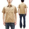 Load image into Gallery viewer, Buzz Rickson Herringbone Work Shirt - Men's Casual Military-Inspired Solid HBT Short-Sleeve Button-Up Shirt BR39530 133) Beige