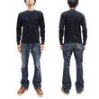 Load image into Gallery viewer, Buzz Rickson Waffle-Knit Thermal T-Shirt Men's Casual Long Sleeve Plain Crew Neck Waffle Tee BR63755 119 Black
