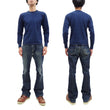 Load image into Gallery viewer, Buzz Rickson Waffle-Knit Thermal T-Shirt Men's Casual Long Sleeve Plain Crew Neck Waffle Tee BR63755 128 Navy-Blue
