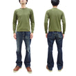 Load image into Gallery viewer, Buzz Rickson Waffle-Knit Thermal T-Shirt Men's Casual Long Sleeve Plain Crew Neck Waffle Tee BR63755 149 Olive