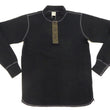 Load image into Gallery viewer, Buzz Rickson Waffle-Knit Thermal Henley T-Shirt Men's Long Sleeve Plain 3-Button Placket Heavyweight Thermal Tee BR68130 119 Black