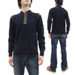 Load image into Gallery viewer, Buzz Rickson Waffle-Knit Thermal Henley T-Shirt Men's Long Sleeve Plain 3-Button Placket Heavyweight Thermal Tee BR68130 119 Black