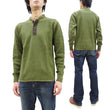 Load image into Gallery viewer, Buzz Rickson Waffle-Knit Thermal Henley T-Shirt Men's Long Sleeve Plain 3-Button Placket Heavyweight Thermal Tee BR68130 149 Olive