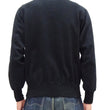 Load image into Gallery viewer, Buzz Rickson Cotton Jersey Zip-Up Top Men's WWII USAAF Type C-2 Style Front Zip Cardigan with Rib Panel BR69444 119 Black