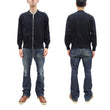 Load image into Gallery viewer, Buzz Rickson Cotton Jersey Zip-Up Top Men's WWII USAAF Type C-2 Style Front Zip Cardigan with Rib Panel BR69444 119 Black