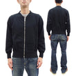 Load image into Gallery viewer, Buzz Rickson Cotton Jersey Zip-Up Top Men's WWII USAAF Type C-2 Style Front Zip Cardigan with Rib Panel BR69444 119 Black