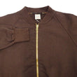 Load image into Gallery viewer, Buzz Rickson Cotton Jersey Zip-Up Top Men's WWII USAAF Type C-2 Style Front Zip Cardigan with Rib Panel BR69444 138 Brown