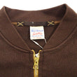 Load image into Gallery viewer, Buzz Rickson Cotton Jersey Zip-Up Top Men's WWII USAAF Type C-2 Style Front Zip Cardigan with Rib Panel BR69444 138 Brown