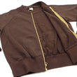 Load image into Gallery viewer, Buzz Rickson Cotton Jersey Zip-Up Top Men's WWII USAAF Type C-2 Style Front Zip Cardigan with Rib Panel BR69444 138 Brown