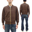 Load image into Gallery viewer, Buzz Rickson Cotton Jersey Zip-Up Top Men's WWII USAAF Type C-2 Style Front Zip Cardigan with Rib Panel BR69444 138 Brown