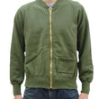 Load image into Gallery viewer, Buzz Rickson Cotton Jersey Zip-Up Top Men's WWII USAAF Type C-2 Style Front Zip Cardigan with Rib Panel BR69444 149 Olive