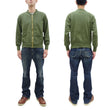 Load image into Gallery viewer, Buzz Rickson Cotton Jersey Zip-Up Top Men's WWII USAAF Type C-2 Style Front Zip Cardigan with Rib Panel BR69444 149 Olive