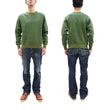 Load image into Gallery viewer, Buzz Rickson Freedom Sleeve Sweatshirt Men's Casual Plain Crewneck Tubular Knit Loop-wheeled Sweatshirt BR69463 149 Faded-Olive