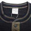 Load image into Gallery viewer, Buzz Rickson Henley T-Shirt Men's Short Sleeve Plain Loopwheeled Slub Yarn Tee BR79192 119 Black