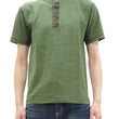 Load image into Gallery viewer, Buzz Rickson Henley T-Shirt Men's Short Sleeve Plain Loopwheeled Slub Yarn Tee BR79192 149 Olive
