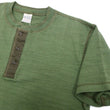Load image into Gallery viewer, Buzz Rickson Henley T-Shirt Men's Short Sleeve Plain Loopwheeled Slub Yarn Tee BR79192 149 Olive