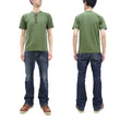 Load image into Gallery viewer, Buzz Rickson Henley T-Shirt Men's Short Sleeve Plain Loopwheeled Slub Yarn Tee BR79192 149 Olive