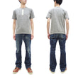 Load image into Gallery viewer, Buzz Rickson Henley T-Shirt Men's Short Sleeve Plain Loopwheeled Slub Yarn Tee BR79192 113 Heather-Gray