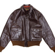 Load image into Gallery viewer, Buzz Rickson Jacket Men's A-2 Flight Jacket Plain A2 Aniline Leather Bomber Jacket BR80593 Seal Brown