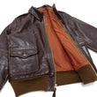 Load image into Gallery viewer, Buzz Rickson Jacket Men's A-2 Flight Jacket Plain A2 Aniline Leather Bomber Jacket BR80593 Seal Brown
