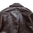Load image into Gallery viewer, Buzz Rickson Jacket Men's A-2 Flight Jacket Plain A2 Aniline Leather Bomber Jacket BR80593 Seal Brown