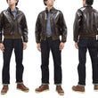 Load image into Gallery viewer, Buzz Rickson Jacket Men's A-2 Flight Jacket Plain A2 Aniline Leather Bomber Jacket BR80593 Seal Brown