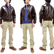 Load image into Gallery viewer, Buzz Rickson Jacket Men's A-2 Flight Jacket Plain A2 Aniline Leather Bomber Jacket BR80593 Seal Brown
