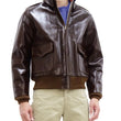 Load image into Gallery viewer, Buzz Rickson Jacket Men's A-2 Flight Jacket Plain A2 Aniline Leather Bomber Jacket BR80593 Seal Brown