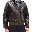 Load image into Gallery viewer, Buzz Rickson Jacket Men's A-2 Flight Jacket Plain A2 Aniline Leather Bomber Jacket BR80593 Seal Brown