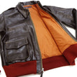 Load image into Gallery viewer, Buzz Rickson A-2 Flight Jacket Men's Reproduction of Aero Leather W535 ac-21996 A2 Leather Bomber Jacket with Red Rib BR80644 Seal-Brown