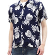 Load image into Gallery viewer, Duke Kahanamoku Hawaiian Shirt Men's Duke's Pineapple Short Sleeve Rayon Aloha Shirt DK36201 128 Navy-Blue