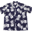 Load image into Gallery viewer, Duke Kahanamoku Hawaiian Shirt Men's Duke's Pineapple Short Sleeve Rayon Aloha Shirt DK36201 128 Navy-Blue