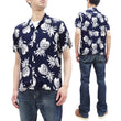 Load image into Gallery viewer, Duke Kahanamoku Hawaiian Shirt Men's Duke's Pineapple Short Sleeve Rayon Aloha Shirt DK36201 128 Navy-Blue