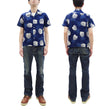 Load image into Gallery viewer, Duke Kahanamoku Cotton Hawaiian Shirt Men's 1950s Duke's Pineapple Print Reproduction Short-Sleeve Indigo Aloha Shirt DK39045 128 Navy-Blue