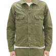 Load image into Gallery viewer, Japan Blue Jeans Jacket Men's Modern-Fit Type 2 Style Lightweight Sulphur-Dyed Back Satin Jacket JBGJ1020 Olive One-Wash
