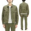 Load image into Gallery viewer, Japan Blue Jeans Jacket Men's Modern-Fit Type 2 Style Lightweight Sulphur-Dyed Back Satin Jacket JBGJ1020 Olive One-Wash