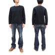 Load image into Gallery viewer, Japan Blue Jeans Long Sleeve French Terry T-Shirt Men's Casual Plain Crew-Neck Raglan-Sleeve Inlay Shirt JBKN1001 Black
