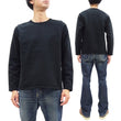 Load image into Gallery viewer, Japan Blue Jeans Long Sleeve French Terry T-Shirt Men's Casual Plain Crew-Neck Raglan-Sleeve Inlay Shirt JBKN1001 Black